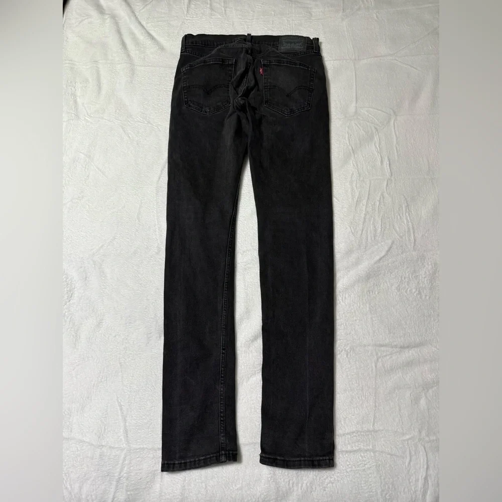 Levis 512‎ Jeans Mens 32x33 Black Slim Tapered Mid Rise Dark Wash Denim